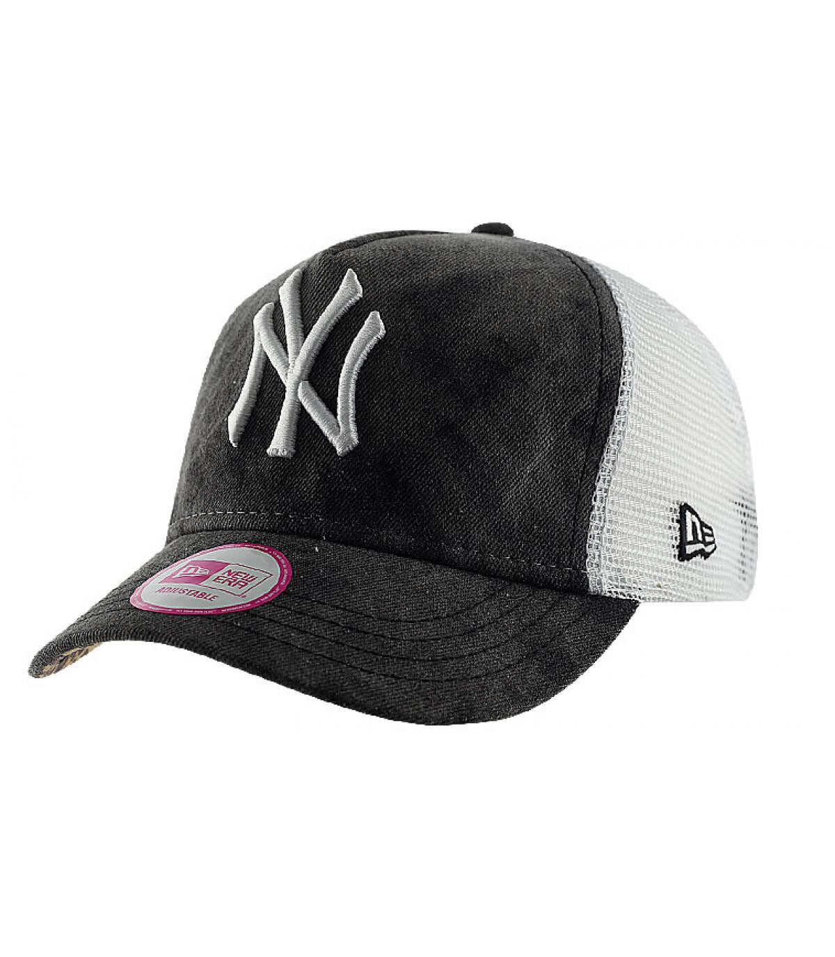 Casquette NY femme noire Casquette femme NY summer wash black leo